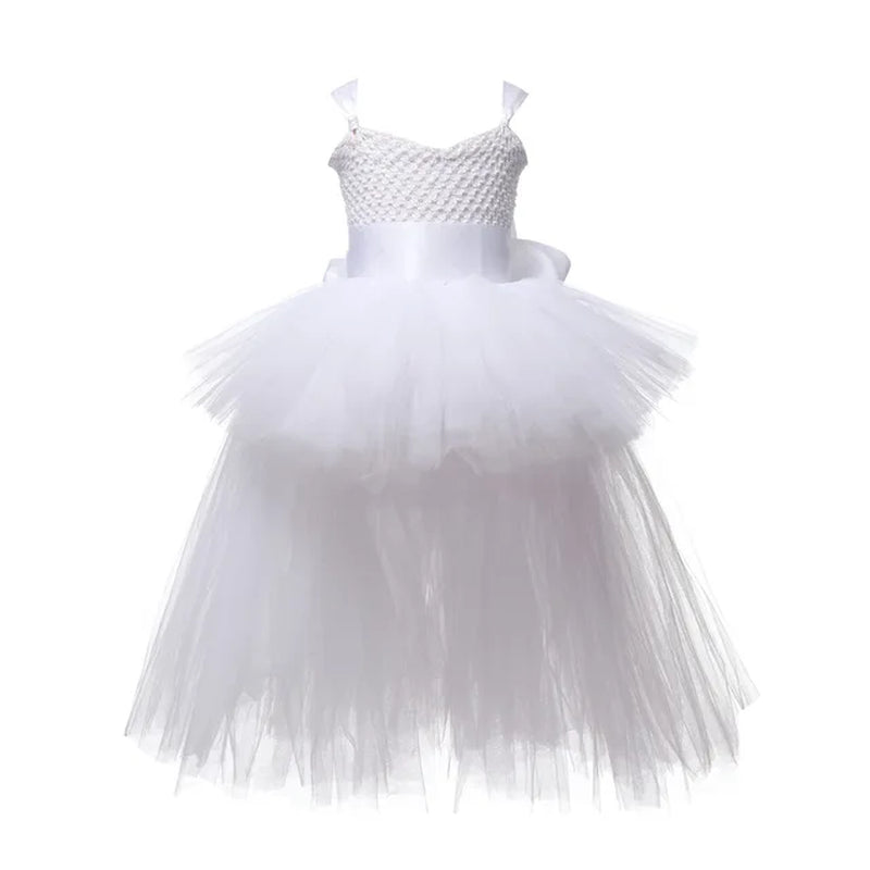 Fancy Kids Dresses for Girls Unicorn Black Girls Tutu Dress Tulle V-Neck Train Girl Evening Birthday Party Dresses D