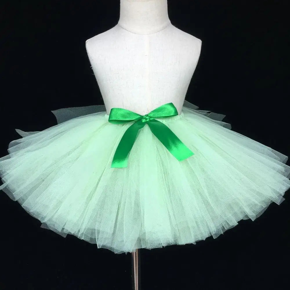 Girls Yellow Tutu Skirt Baby Fluffy Tulle Skirts Ballet Dance Pettiskirt Underskirts with Ribbon Bow Kids Party Costume Skirts