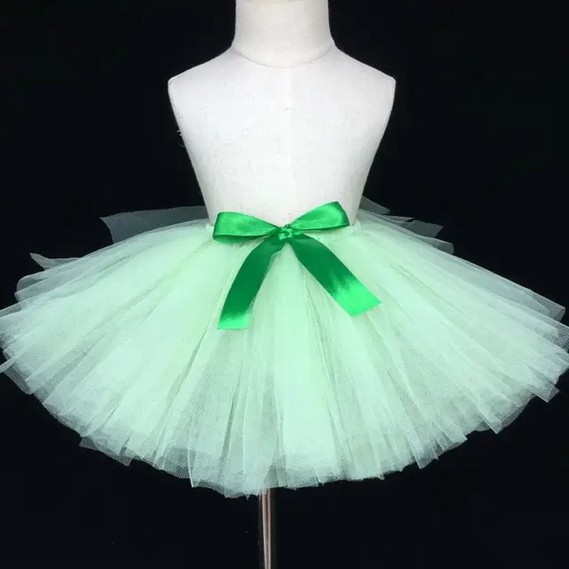 Girls Yellow Tutu Skirt Baby Fluffy Tulle Skirts Ballet Dance Pettiskirt Underskirts with Ribbon Bow Kids Party Costume Skirts