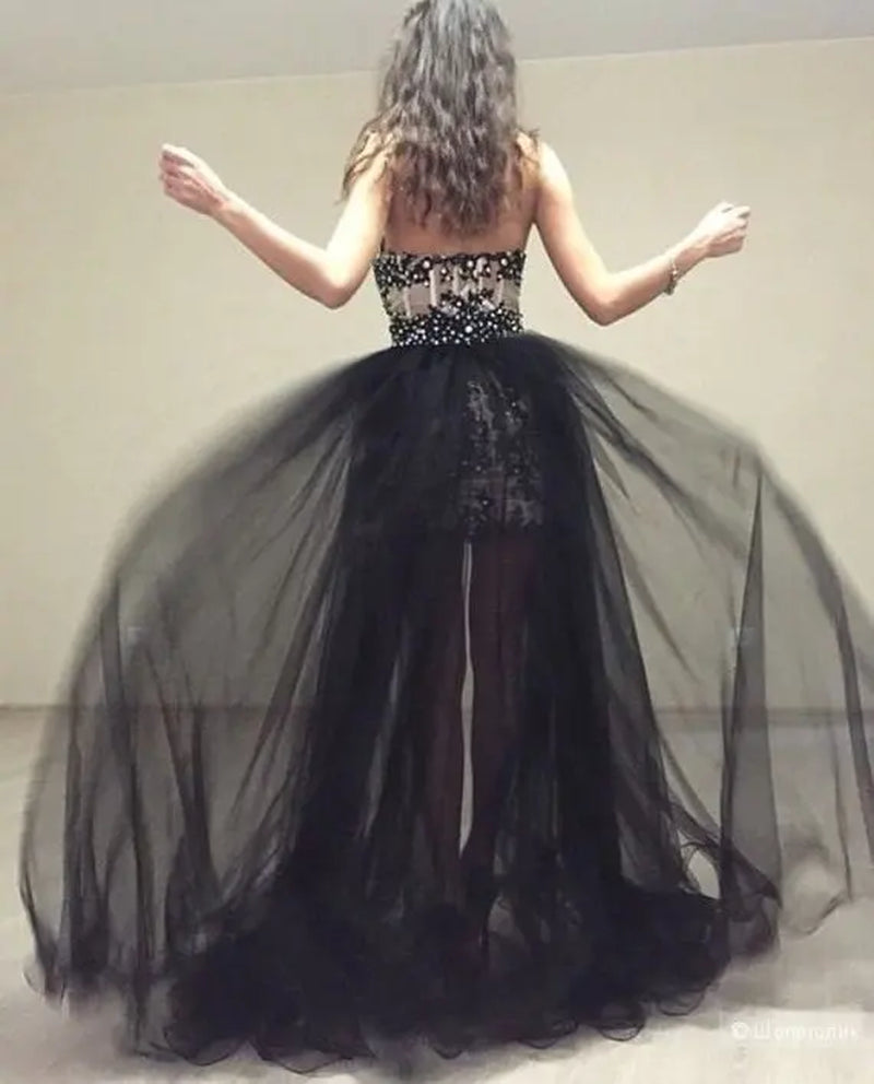 Black Detachable Tulle Overskirt Detachable Skirt Bridal Overlay Wedding Skirt Long Tulle Overskirt Detachable Maxi Skirt
