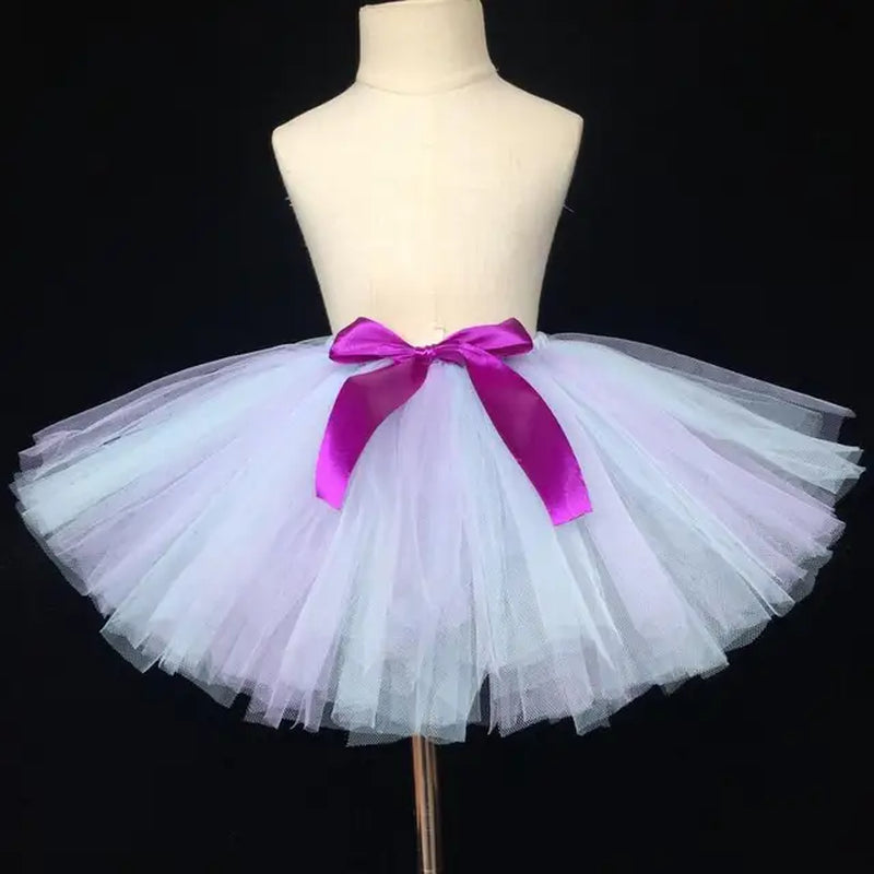 Girls Yellow Tutu Skirt Baby Fluffy Tulle Skirts Ballet Dance Pettiskirt Underskirts with Ribbon Bow Kids Party Costume Skirts