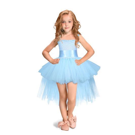Fancy Kids Dresses for Girls Unicorn Black Girls Tutu Dress Tulle V-Neck Train Girl Evening Birthday Party Dresses D