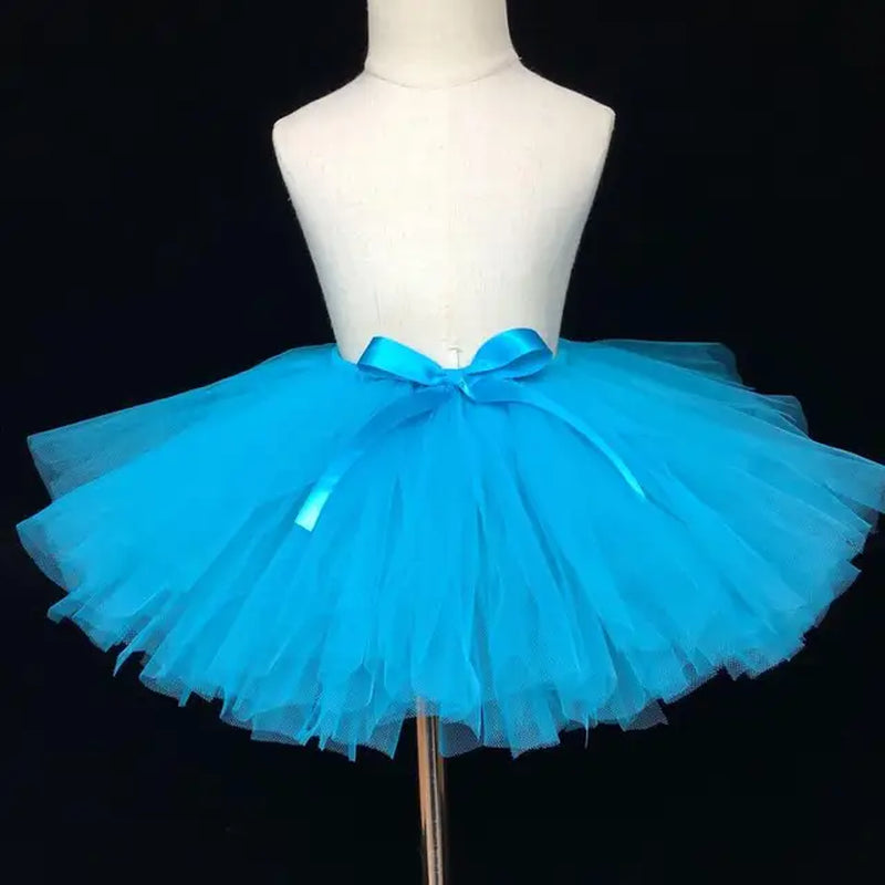 Girls Yellow Tutu Skirt Baby Fluffy Tulle Skirts Ballet Dance Pettiskirt Underskirts with Ribbon Bow Kids Party Costume Skirts