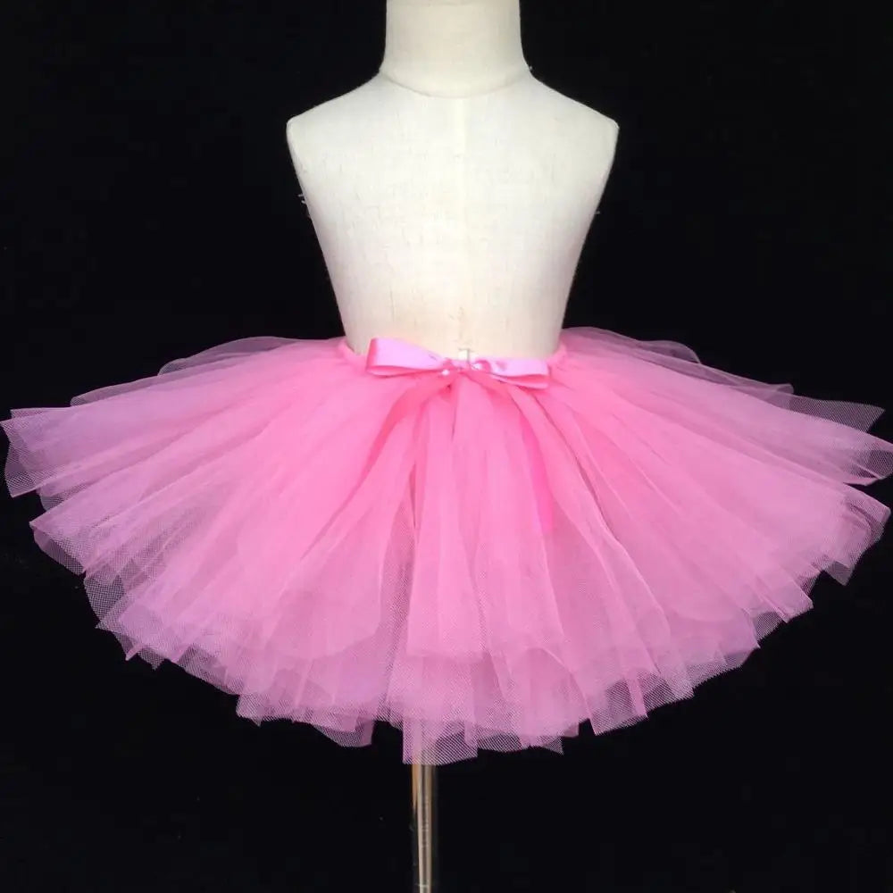 Girls Yellow Tutu Skirt Baby Fluffy Tulle Skirts Ballet Dance Pettiskirt Underskirts with Ribbon Bow Kids Party Costume Skirts