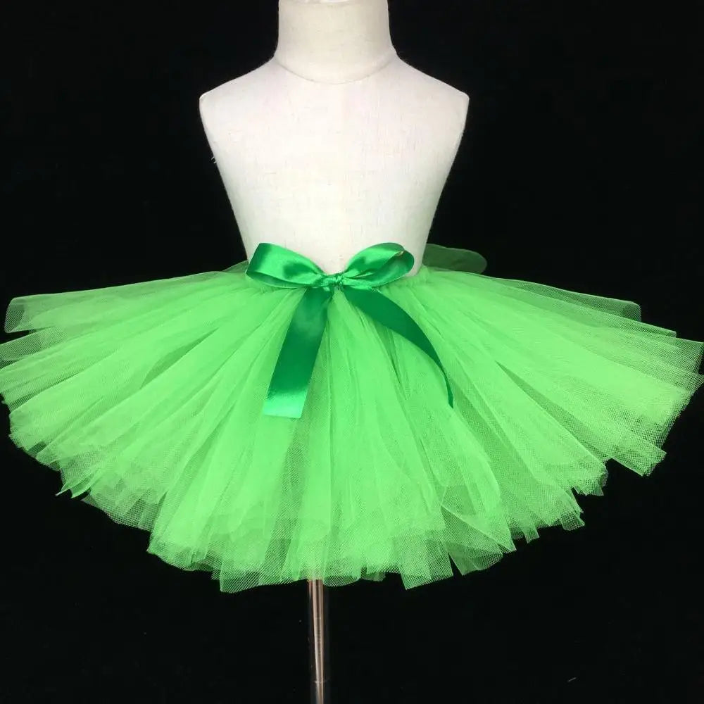 Girls Yellow Tutu Skirt Baby Fluffy Tulle Skirts Ballet Dance Pettiskirt Underskirts with Ribbon Bow Kids Party Costume Skirts